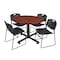 Kobe Kobe Round Table & Chair Set, Wood, Metal, Polypropylene Top TKB48RNDCH44BK - alternate 1
